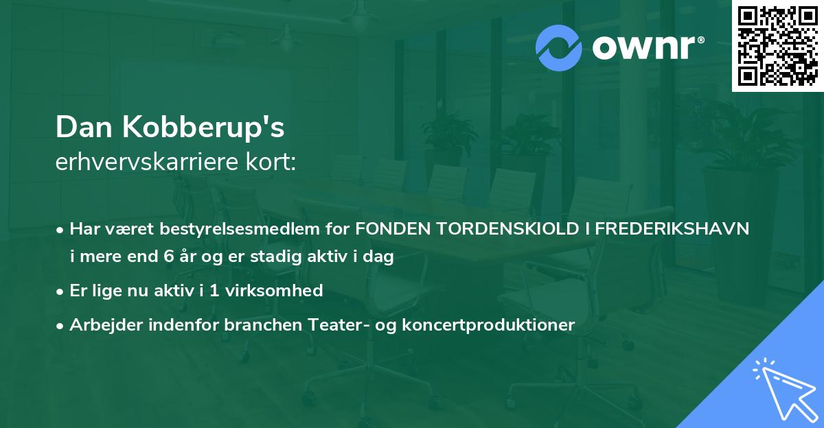 Dan Kobberup's erhvervskarriere kort