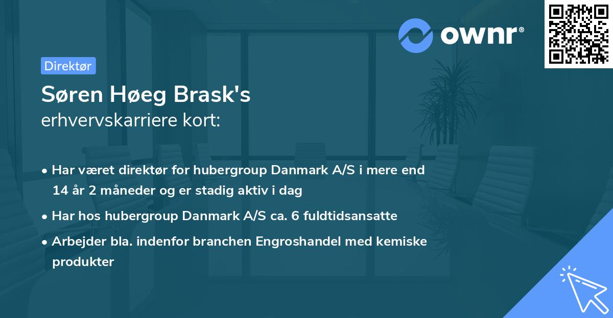 Søren Høeg Brask's erhvervskarriere kort