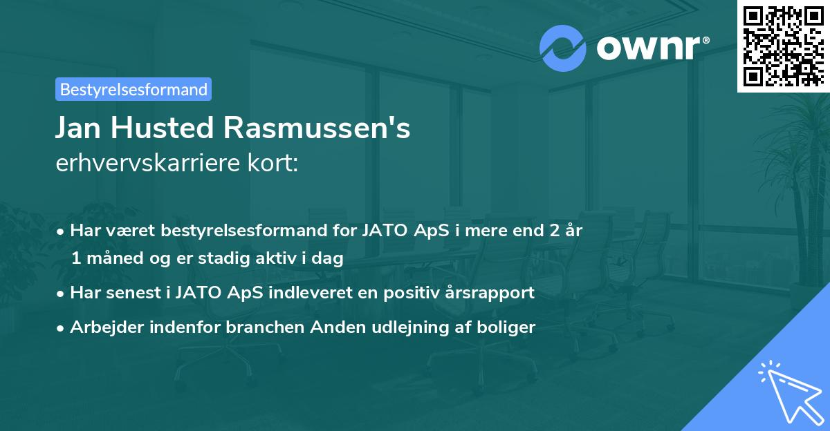 Jan Husted Rasmussen's erhvervskarriere kort