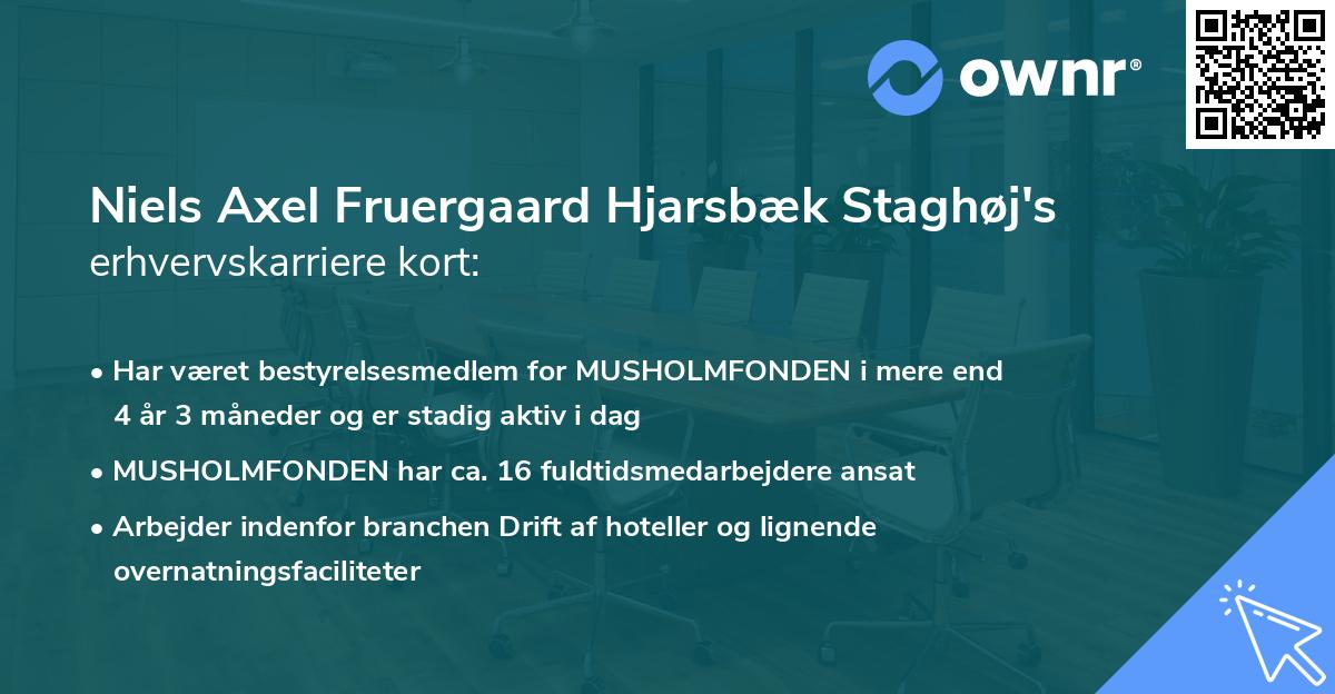 Niels Axel Fruergaard Hjarsbæk Staghøj's erhvervskarriere kort