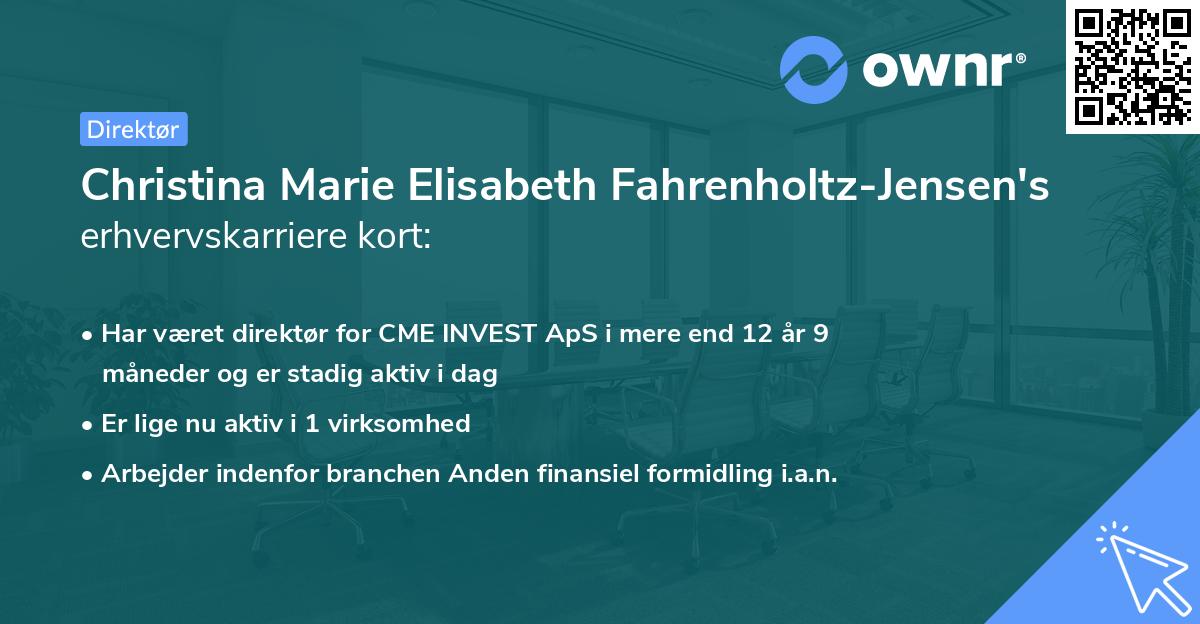 Christina Marie Elisabeth Fahrenholtz-Jensen's erhvervskarriere kort