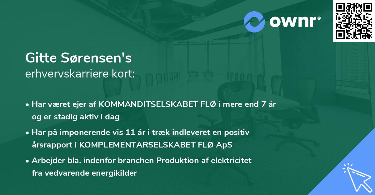 Gitte Sørensen's erhvervskarriere kort