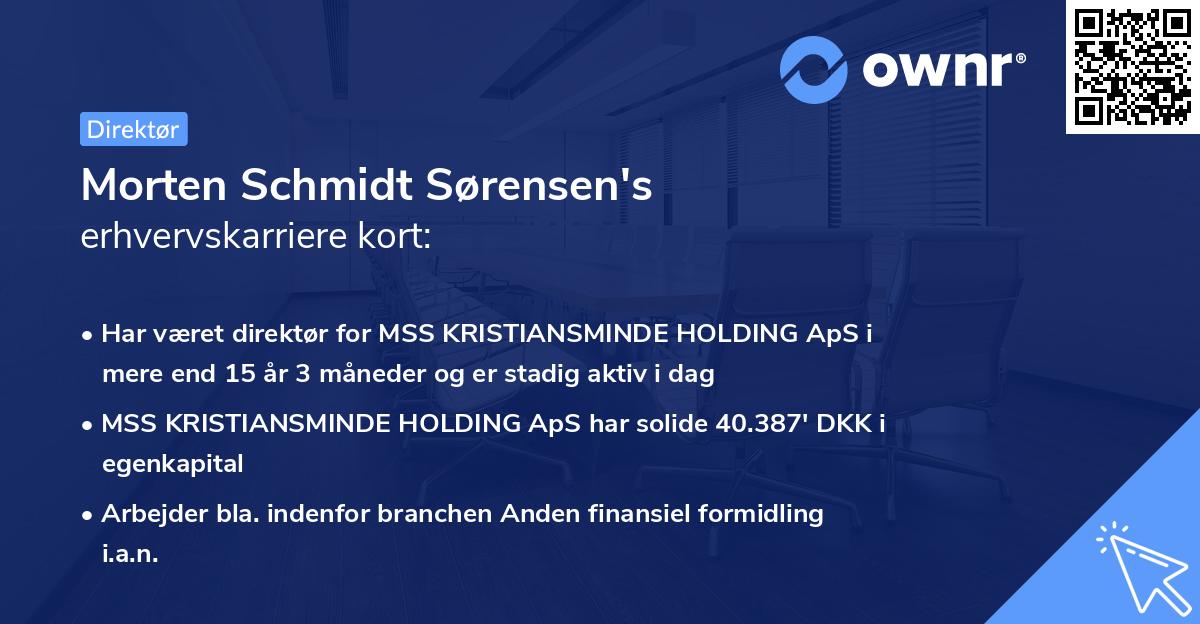Morten Schmidt Sørensen's erhvervskarriere kort