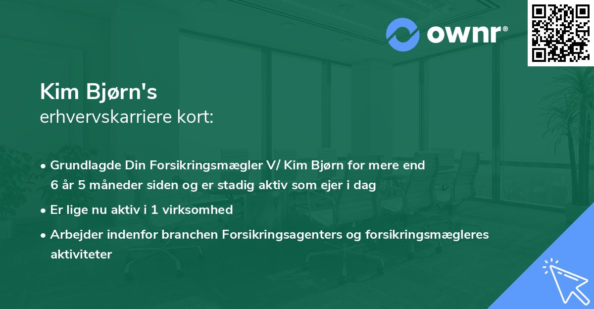 Kim Bjørn's erhvervskarriere kort