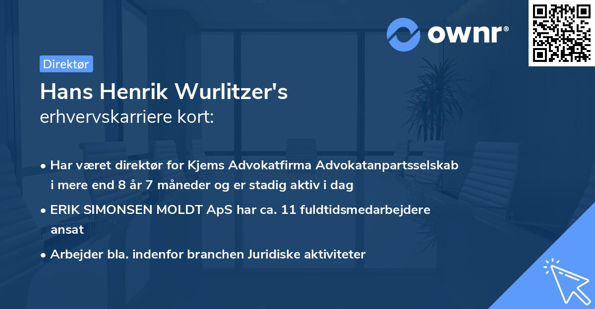 Hans Henrik Wurlitzer's erhvervskarriere kort