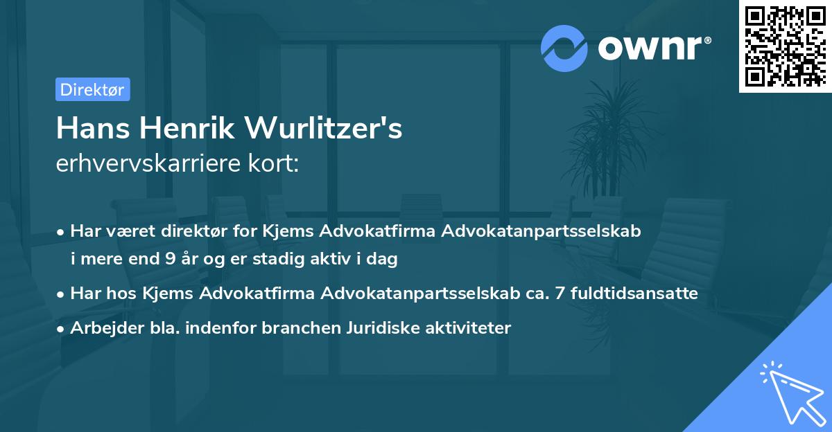 Hans Henrik Wurlitzer's erhvervskarriere kort