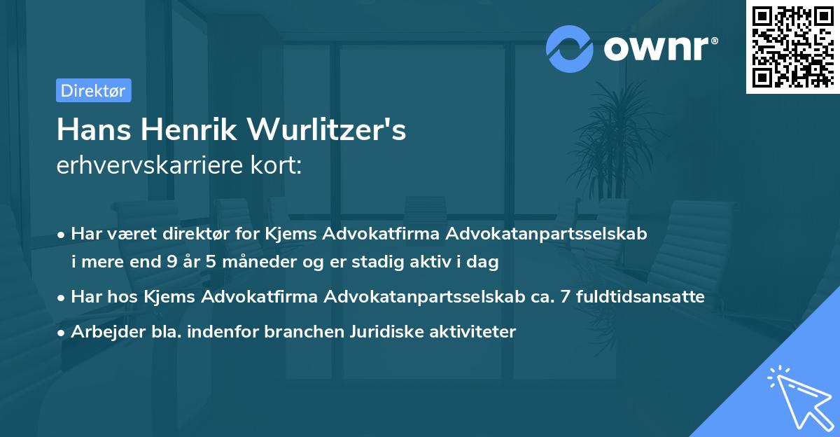 Hans Henrik Wurlitzer's erhvervskarriere kort