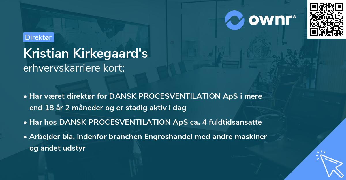 Kristian Kirkegaard's erhvervskarriere kort