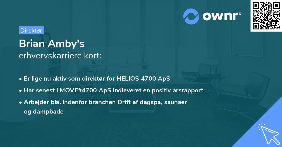 Brian Amby's erhvervskarriere kort