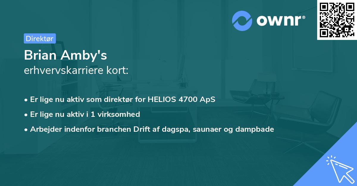 Brian Amby's erhvervskarriere kort