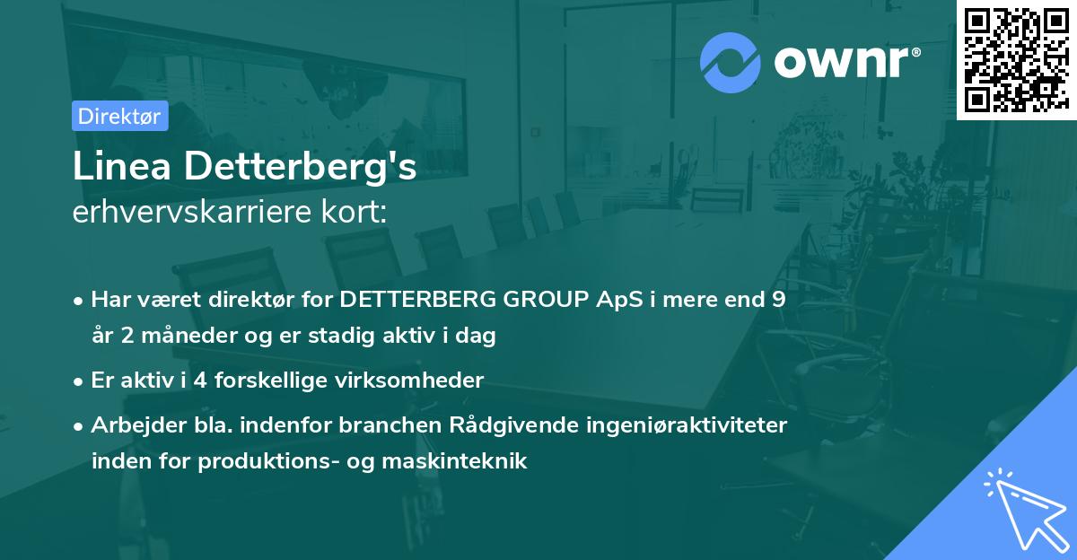 Linea Detterberg's erhvervskarriere kort