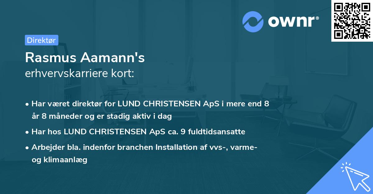 Rasmus Aamann's erhvervskarriere kort