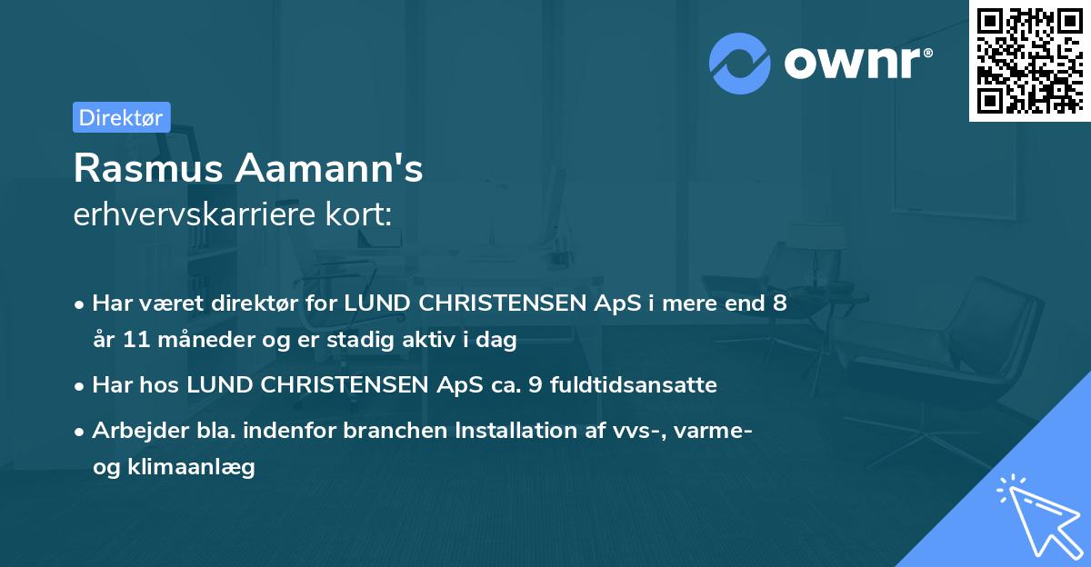 Rasmus Aamann's erhvervskarriere kort