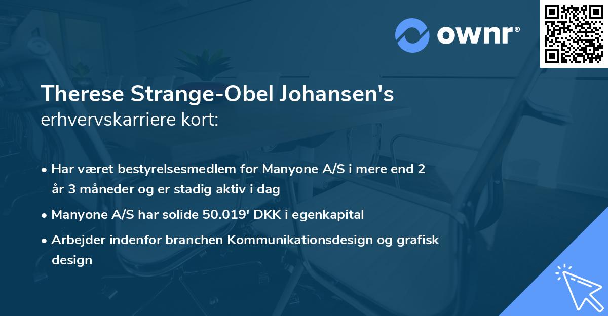 Therese Strange-Obel Johansen's erhvervskarriere kort