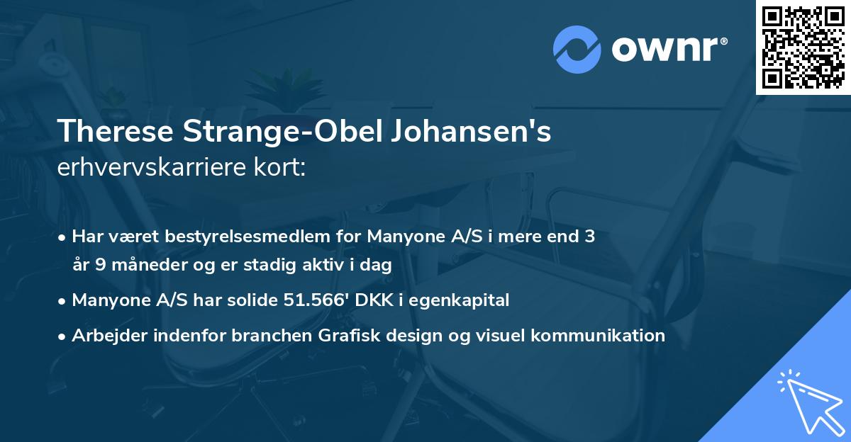 Therese Strange-Obel Johansen's erhvervskarriere kort