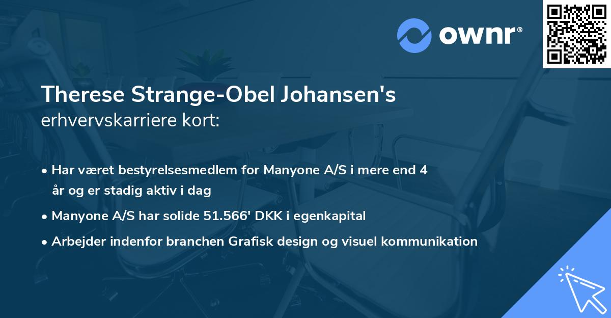 Therese Strange-Obel Johansen's erhvervskarriere kort