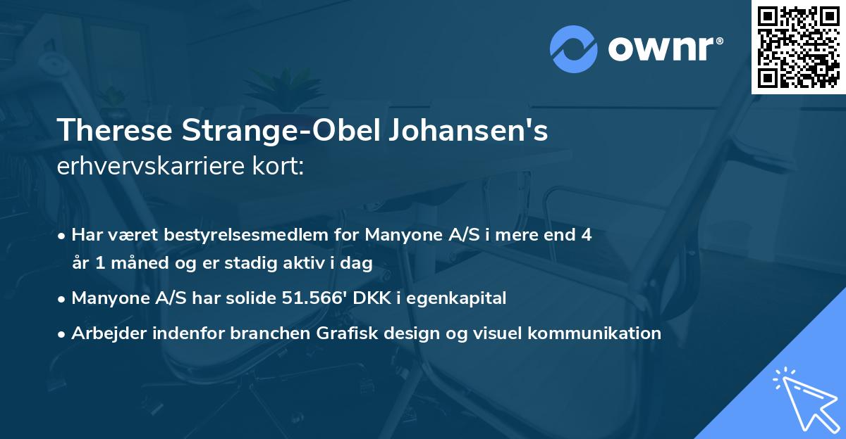 Therese Strange-Obel Johansen's erhvervskarriere kort