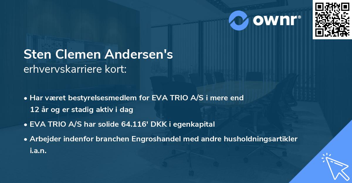 Sten Clemen Andersen's erhvervskarriere kort