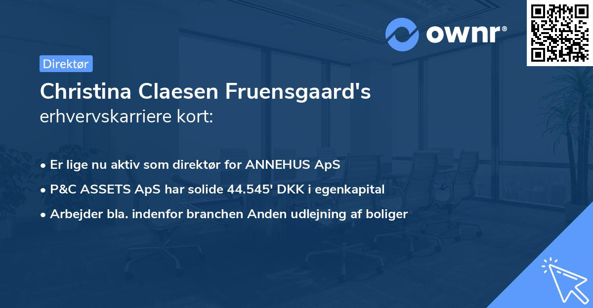 Christina Claesen Fruensgaard's erhvervskarriere kort