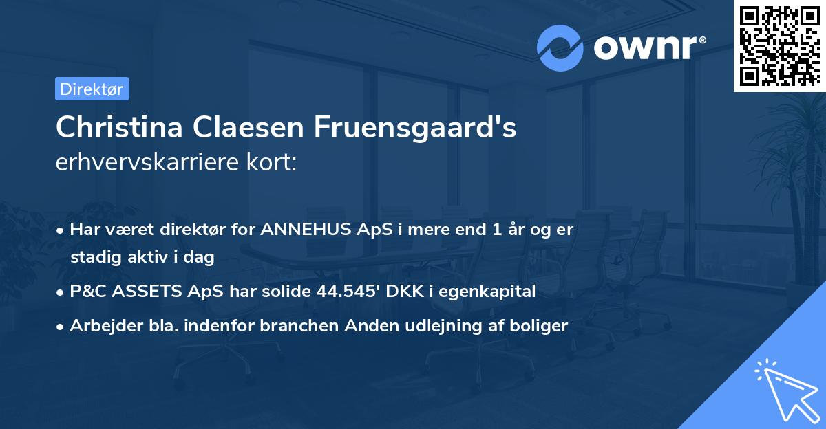 Christina Claesen Fruensgaard's erhvervskarriere kort