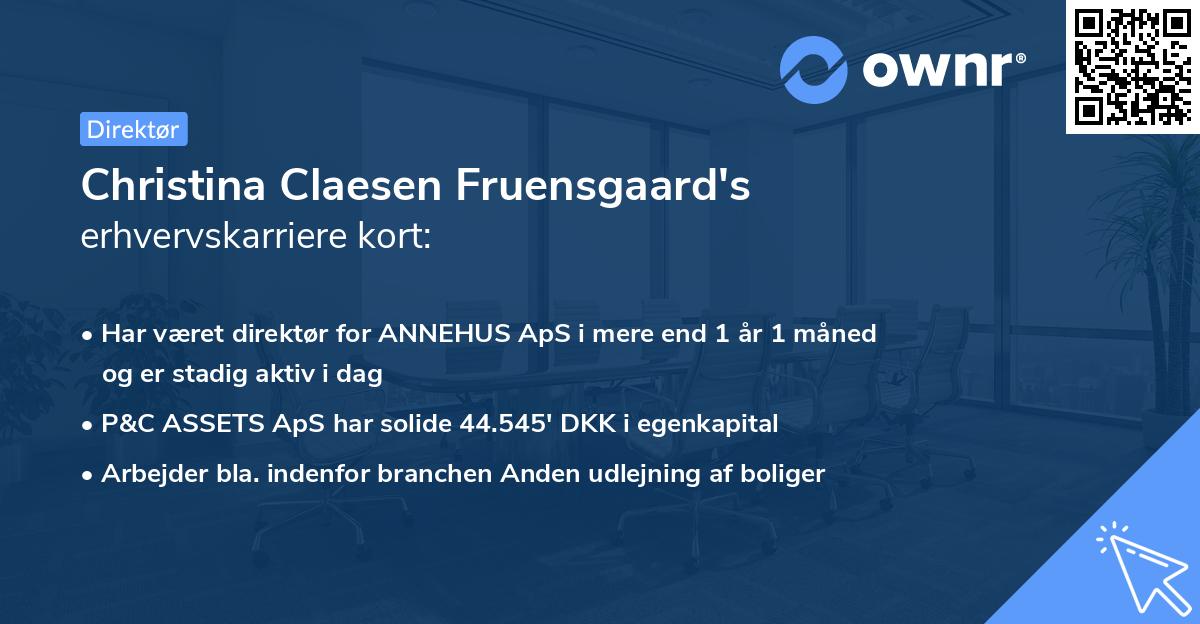 Christina Claesen Fruensgaard's erhvervskarriere kort