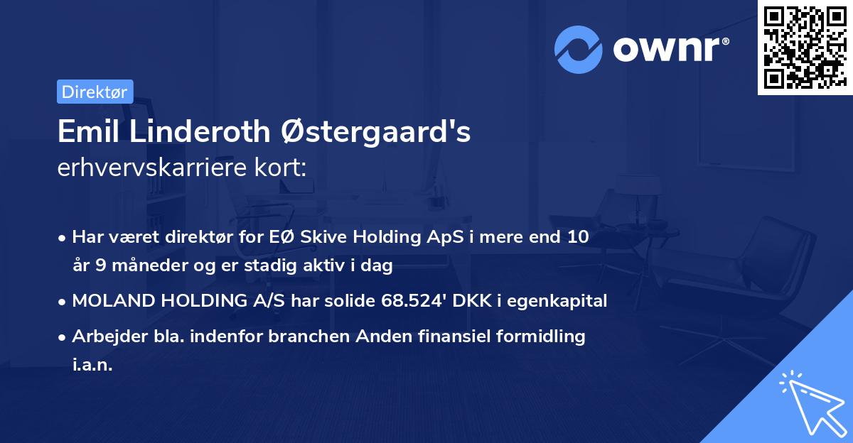 Emil Linderoth Østergaard's erhvervskarriere kort