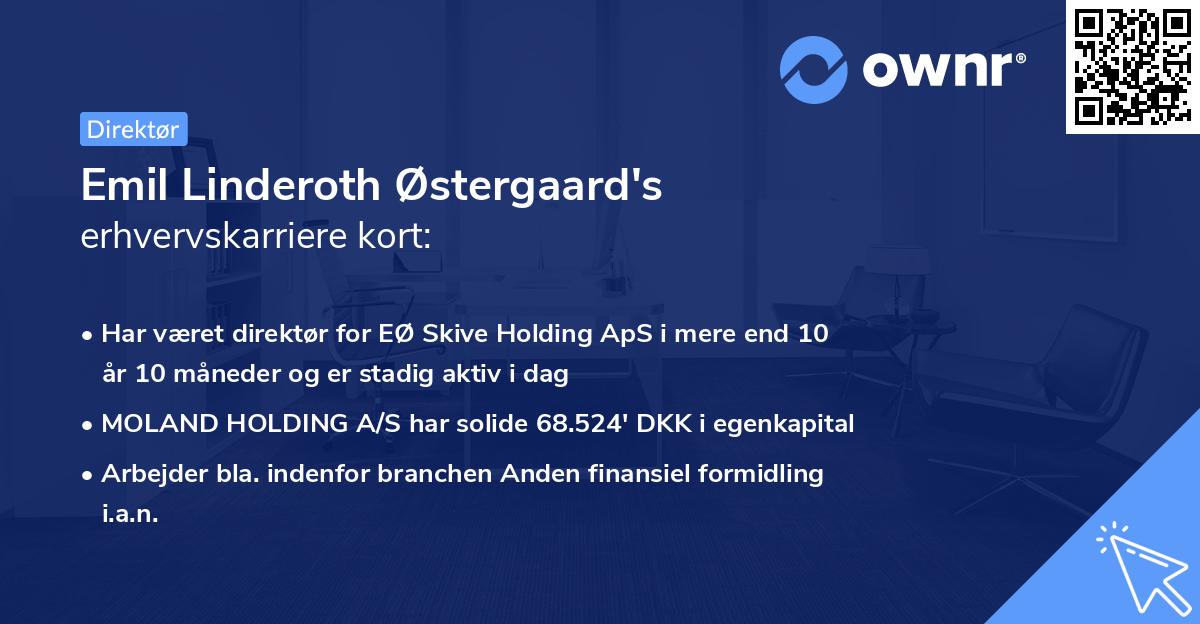 Emil Linderoth Østergaard's erhvervskarriere kort