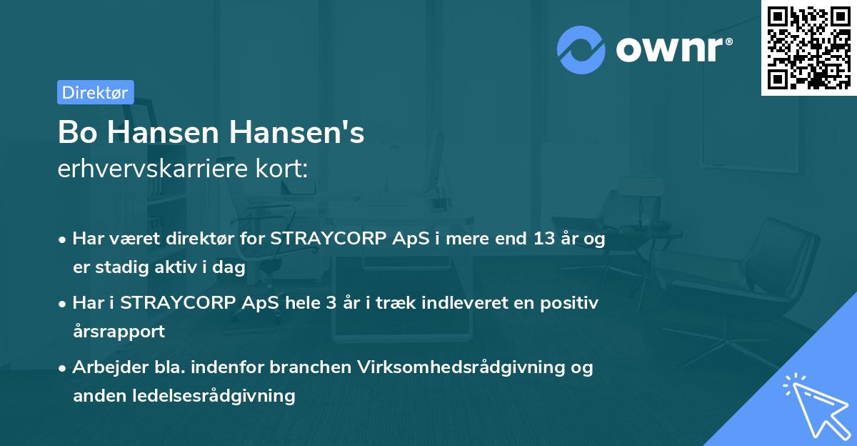 Bo Hansen Hansen's erhvervskarriere kort