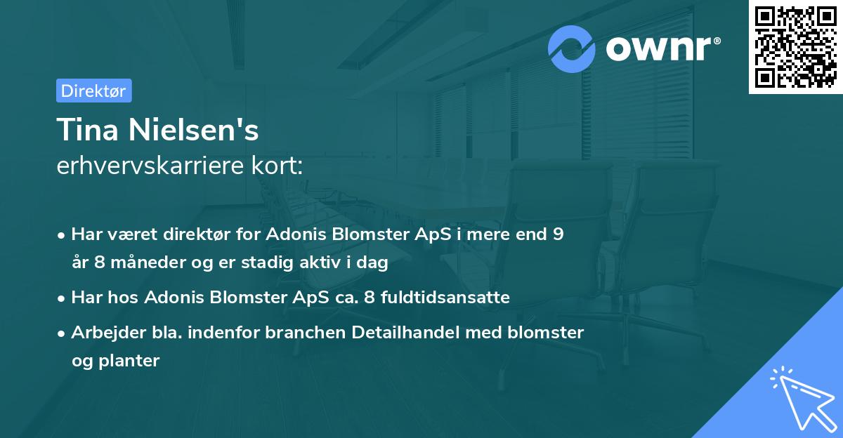 Tina Nielsen's erhvervskarriere kort