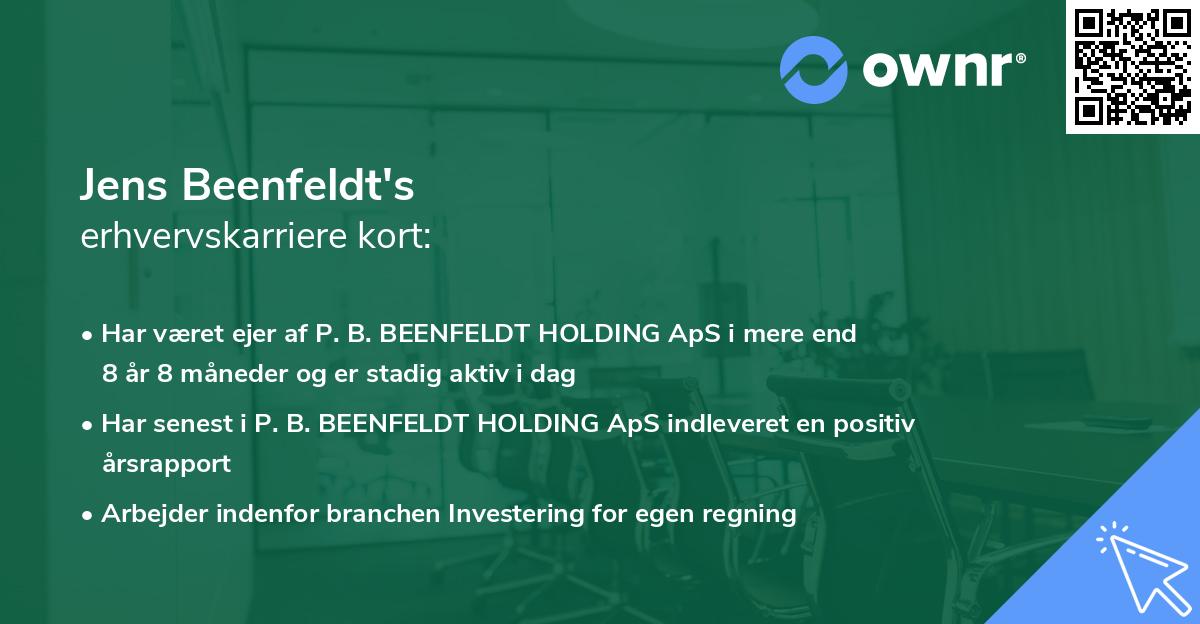 Jens Beenfeldt's erhvervskarriere kort
