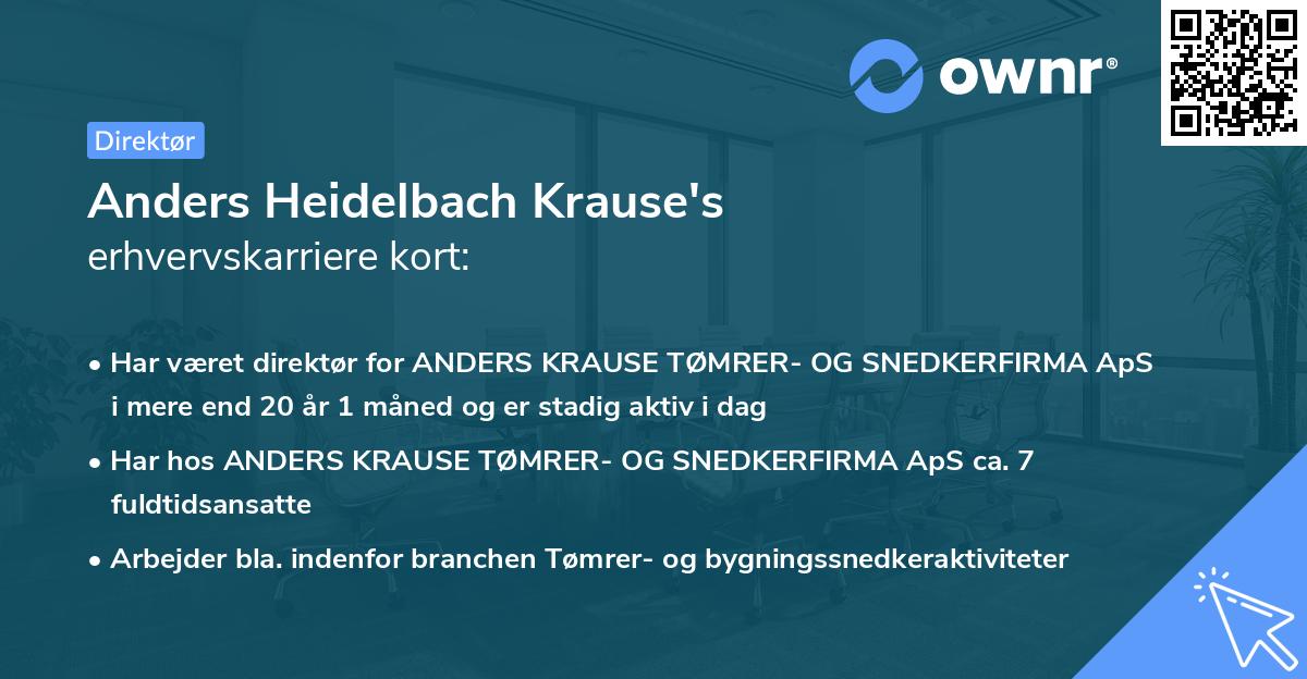 Anders Heidelbach Krause's erhvervskarriere kort