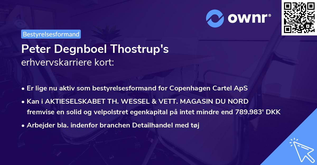 Peter Degnboel Thostrup's erhvervskarriere kort