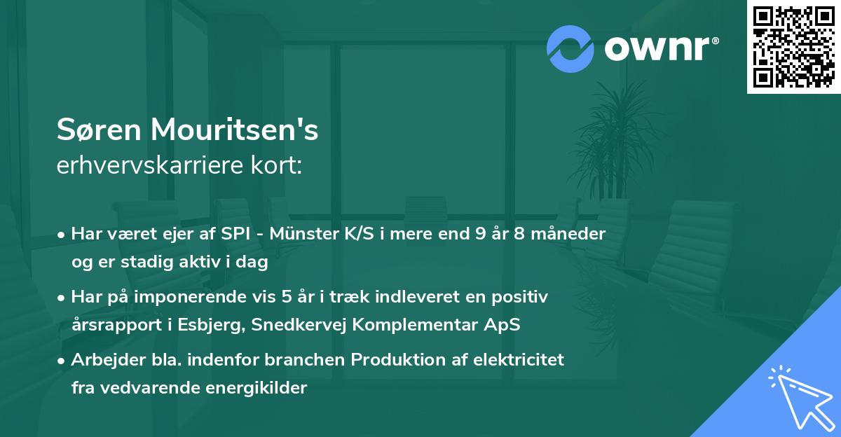 Søren Mouritsen's erhvervskarriere kort