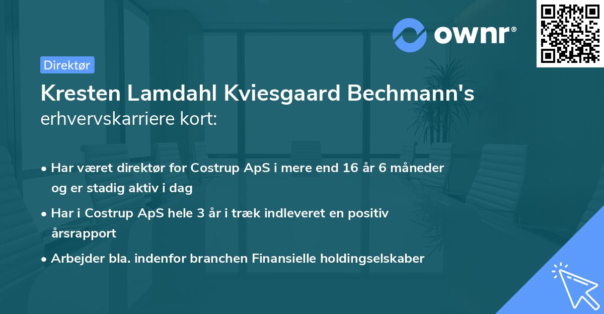 Kresten Lamdahl Kviesgaard Bechmann's erhvervskarriere kort