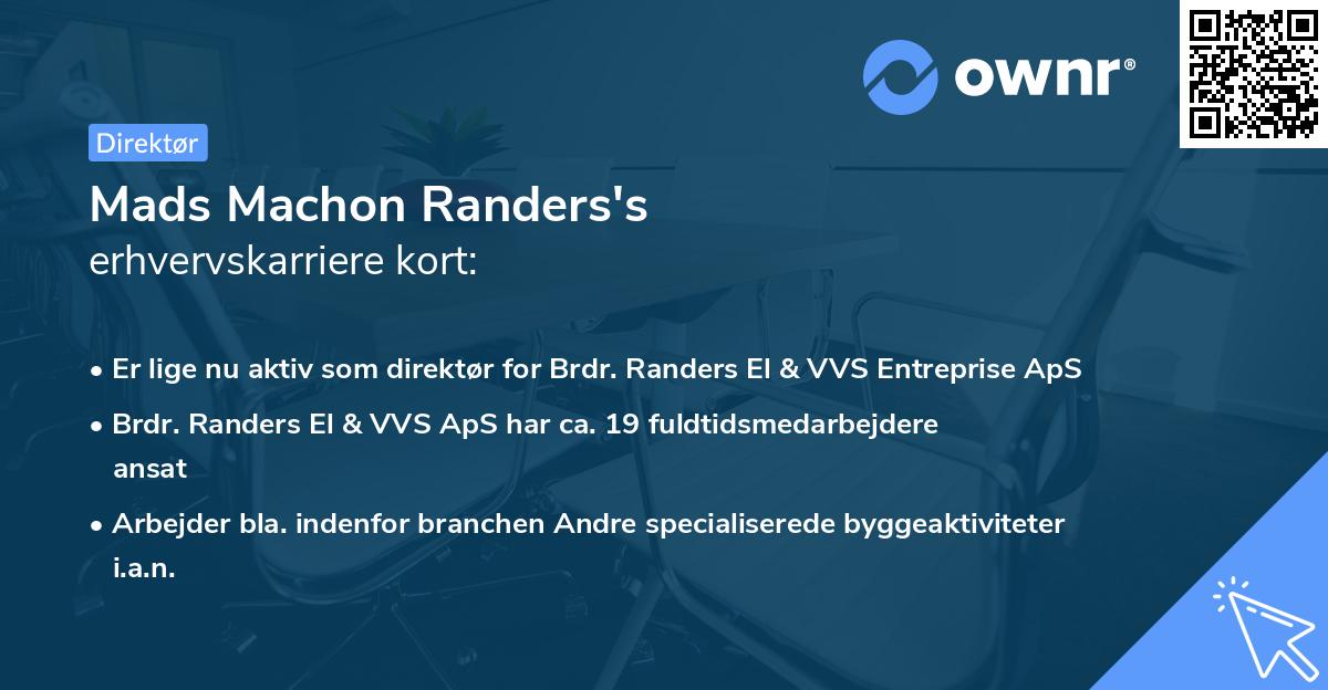 Mads Machon Randers's erhvervskarriere kort