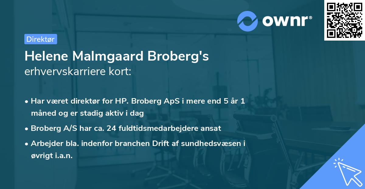 Helene Malmgaard Broberg's erhvervskarriere kort
