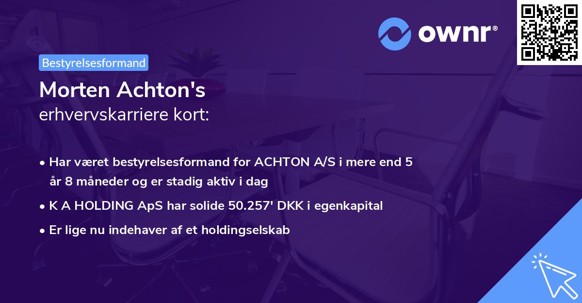 Morten Achton's erhvervskarriere kort