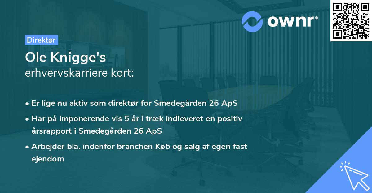 Ole Knigge's erhvervskarriere kort
