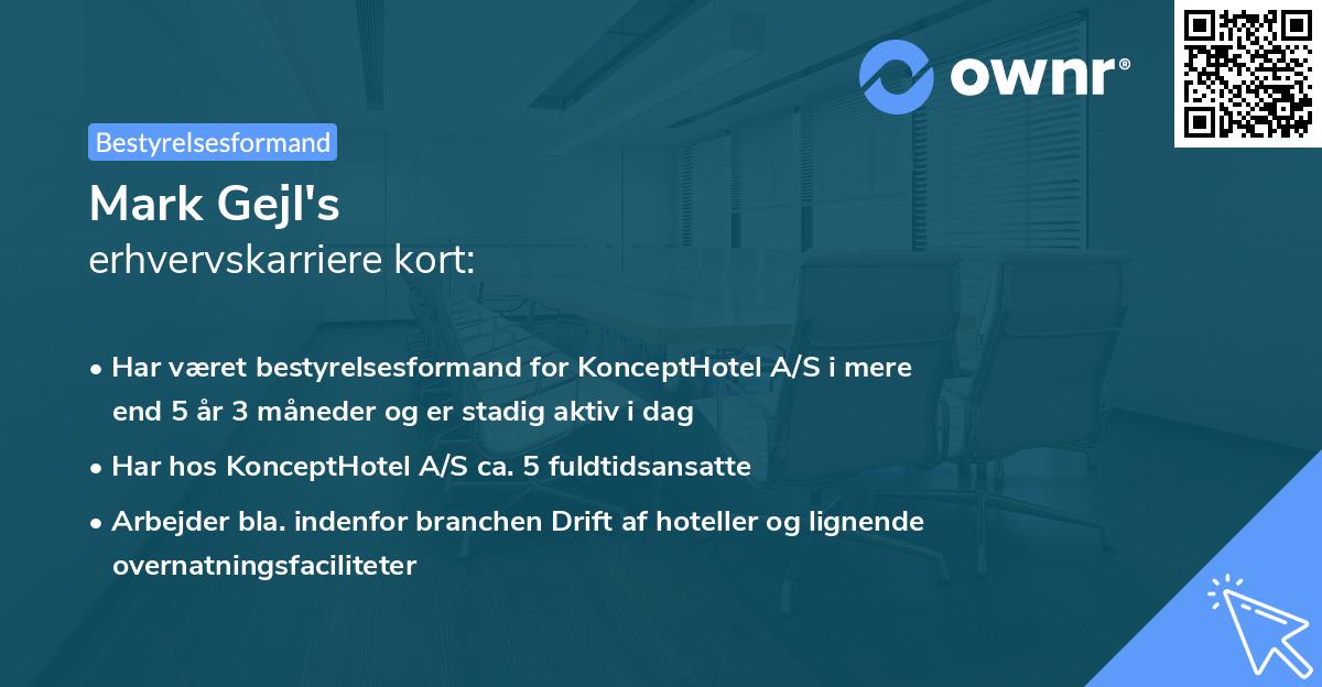 Mark Gejl's erhvervskarriere kort