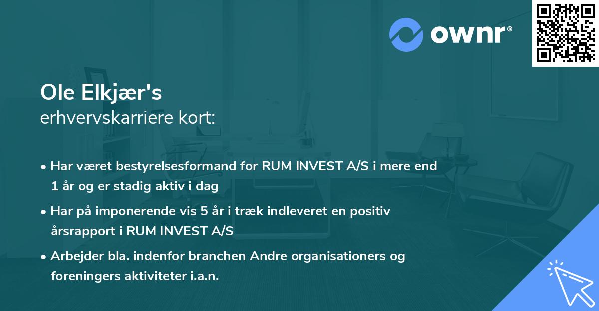 Ole Elkjær's erhvervskarriere kort