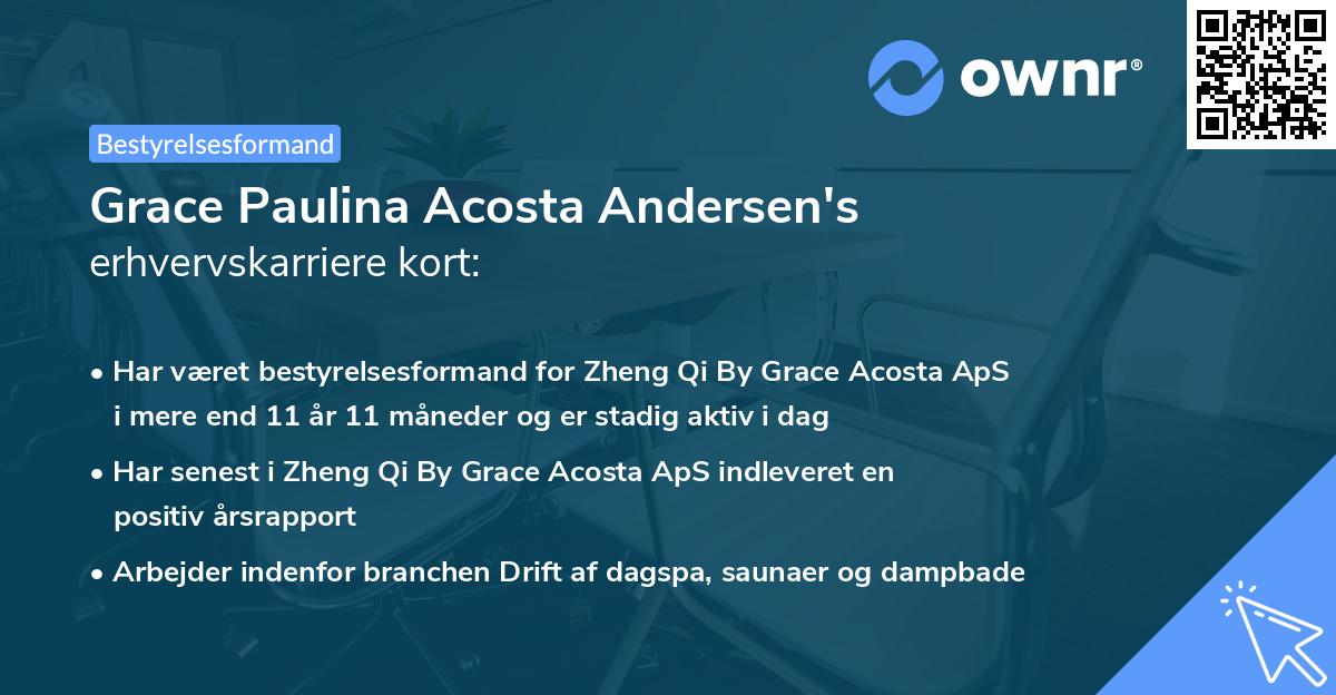 Grace Paulina Acosta Andersen's erhvervskarriere kort