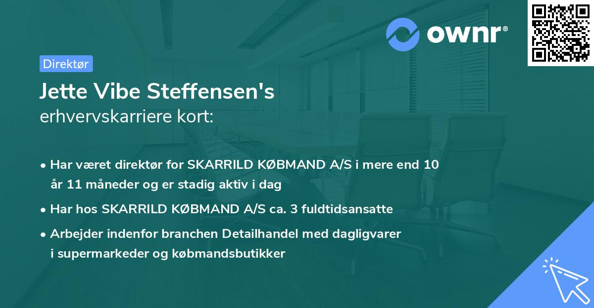 Jette Vibe Steffensen's erhvervskarriere kort