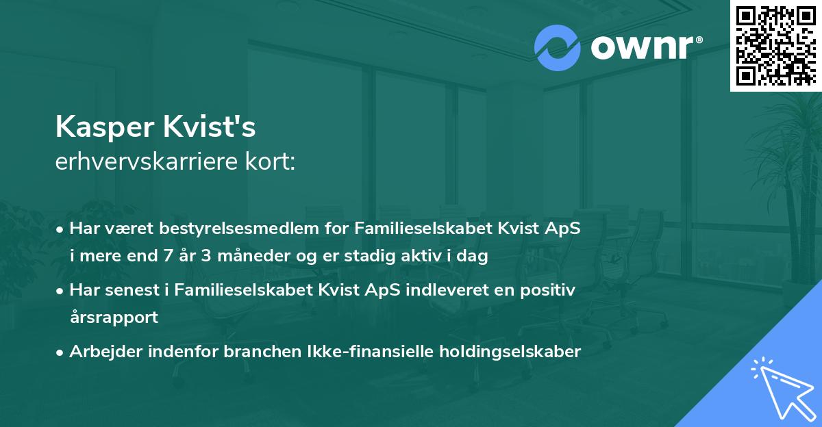 Kasper Kvist's erhvervskarriere kort