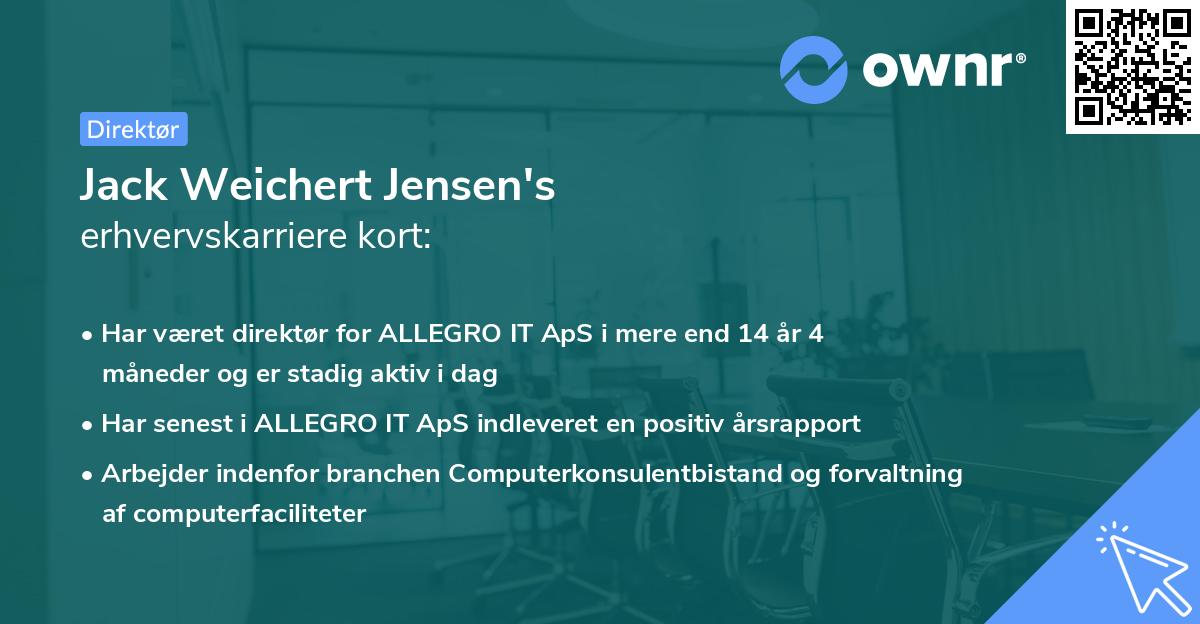 Jack Weichert Jensen's erhvervskarriere kort