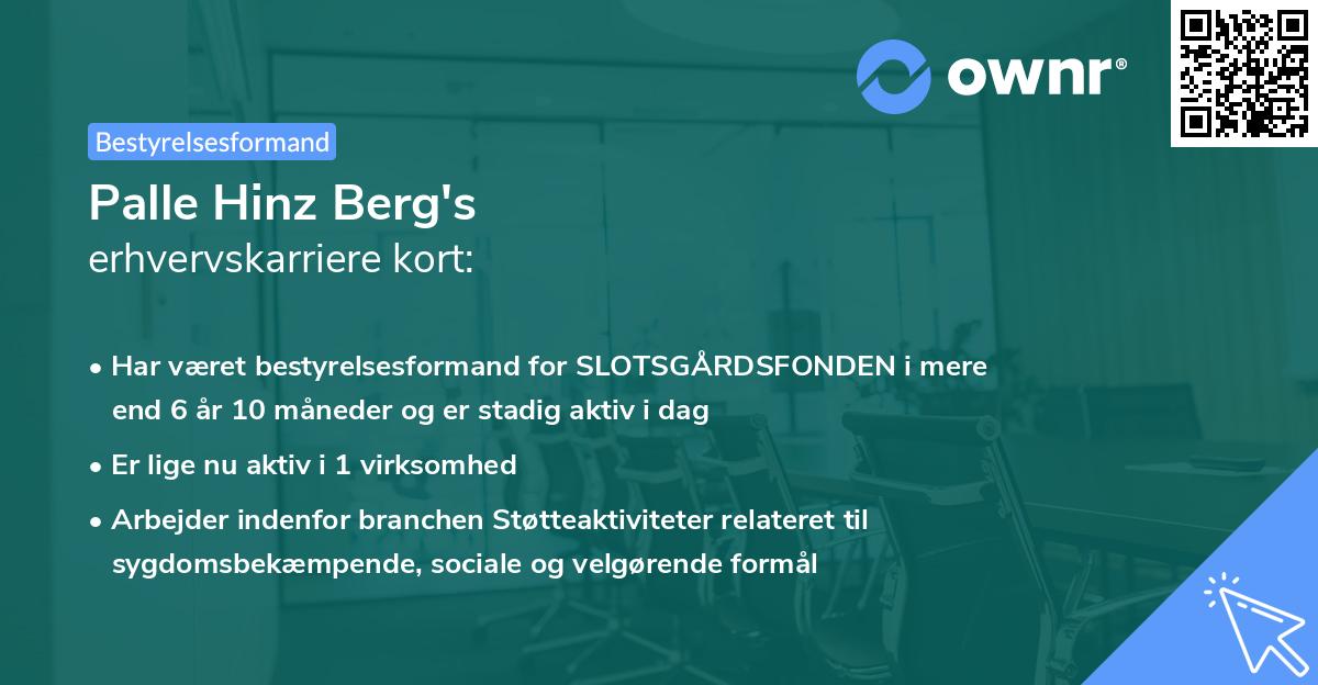Palle Hinz Berg's erhvervskarriere kort
