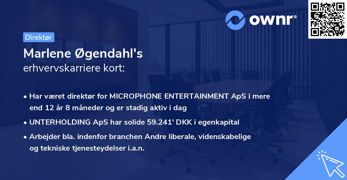 Marlene Øgendahl's erhvervskarriere kort