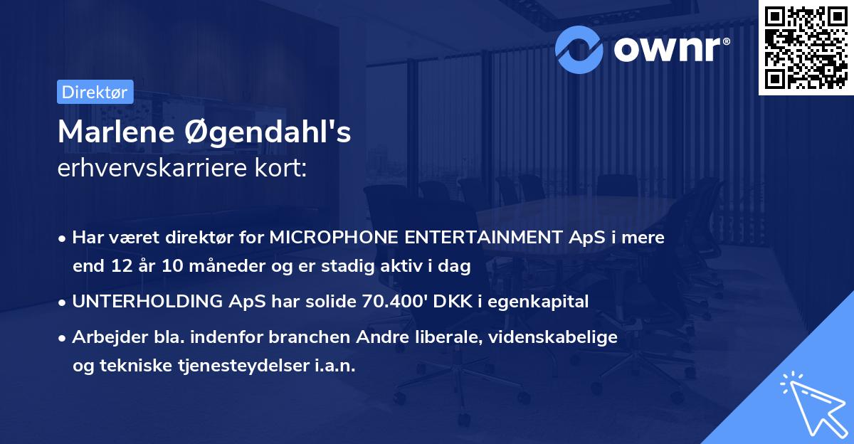 Marlene Øgendahl's erhvervskarriere kort