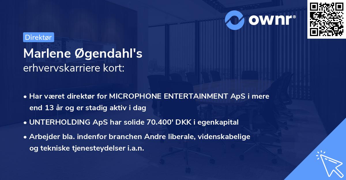Marlene Øgendahl's erhvervskarriere kort