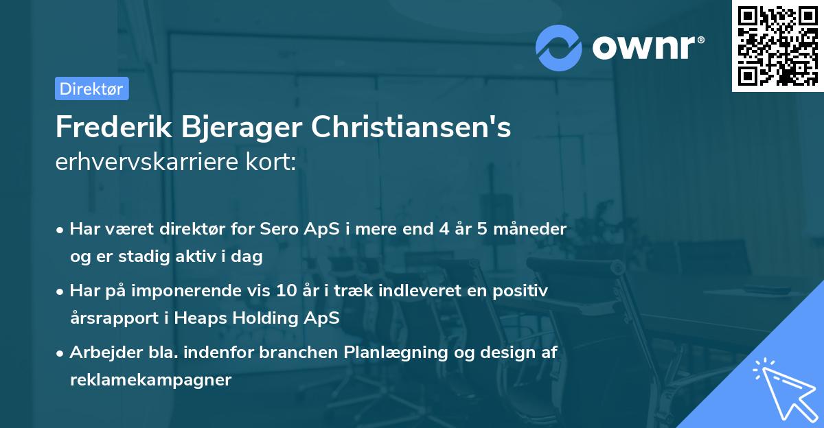 Frederik Bjerager Christiansen's erhvervskarriere kort