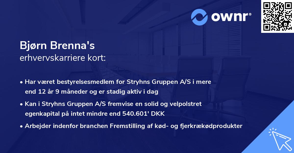 Bjørn Brenna's erhvervskarriere kort